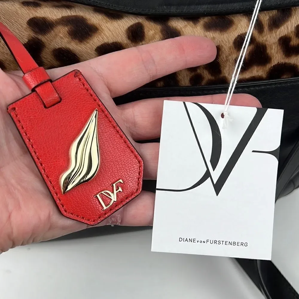 NWT Diane Von Furstenberg 440 Courier
Leopard Calf Leather Hand /Crossbody Bag - Picture 13 of 15